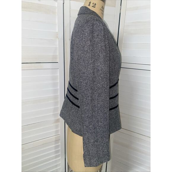 Studio 1 Women’s Sz 12 Suit Blazer Jacket Classy Career Fitted Velvet Trim - Picture 3 of 10